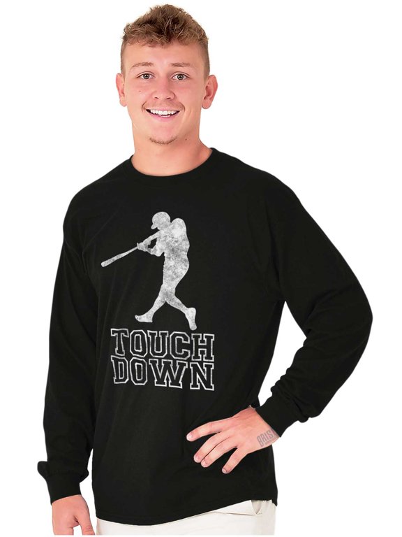Funny Touch Down Baseball Swing Joke Long Sleeve TShirt Men Women Brisco Brands M