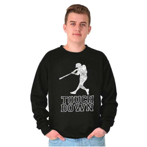 Funny Touch Down Baseball Swing Joke Unisex Plus Fleece Graphic Sweatshirt Brisco Brands 5X