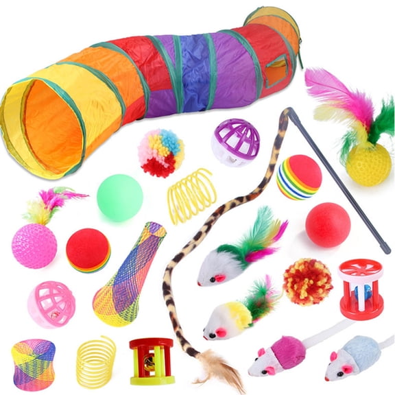 Funny Toy Set Chewing Chasing Tunnel Hideouts Spring Ball Indoor Pet Accessories Mouse
