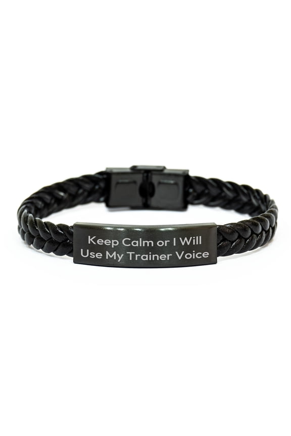 Funny Trainer Voice Interlaced Leather Bracelet Gifts for Men from Family on Father's Day