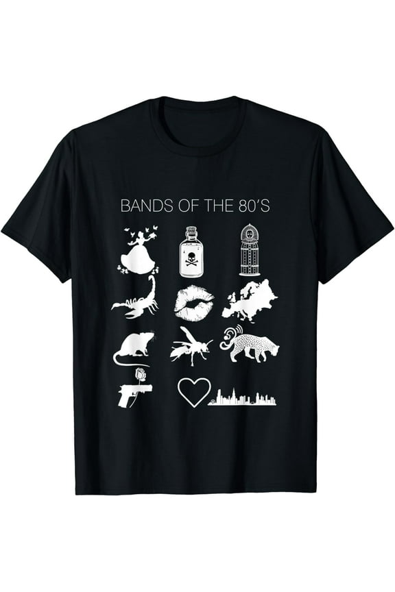 Funny Trendy Bands of the 80's Hair Bands Rock Bands, 1980's T-Shirt mens t irt men,black,women,misfits,journey ,boys