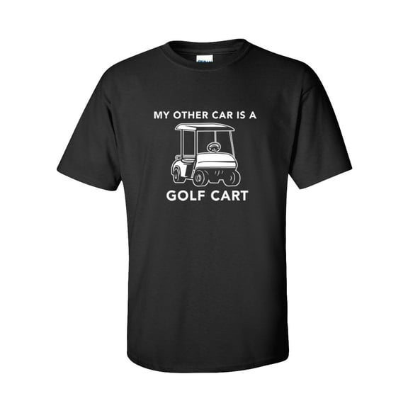 Funny Trenz Shirt Company My Other Car Is A Golf Cart Unisex Short Sleeve T-shirt-Black-Small