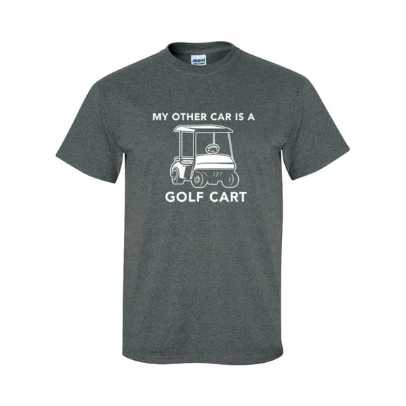 Funny Trenz Shirt Company My Other Car Is A Golf Cart Unisex Short Sleeve T-shirt-Dark Heather Grey-3XL