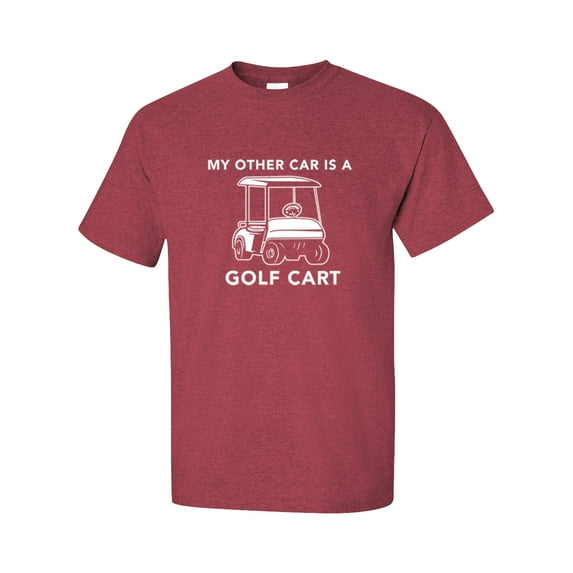 Funny Trenz Shirt Company My Other Car Is A Golf Cart Unisex Short Sleeve T-shirt-Heather Cardinal-Large