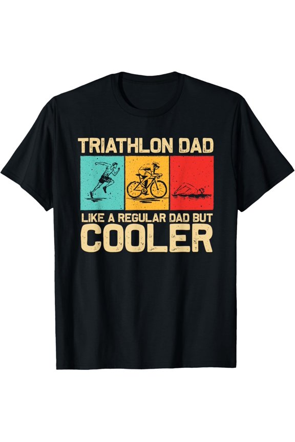 Funny Triathlon Design For Men Dad Swim Bike Run Triathletes T-Shirt