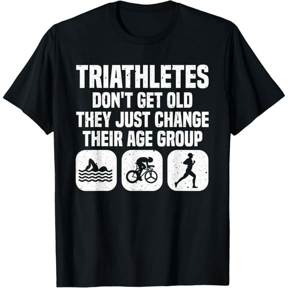 Funny Triathlon Design Men Women Triathletes Swim Bike Run T-Shirt