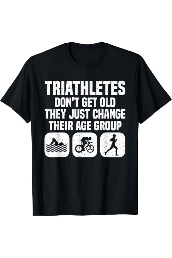 Funny Triathlon Design Men Women Triathletes Swim Bike Run T-Shirt