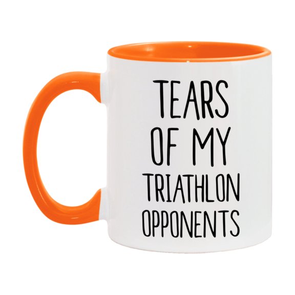 Funny Triathlon Mug, Tears Of My Triathlon Opponents, 11oz or 15oz White Ceramic Coffee Cup Gift for Triathlon Lovers