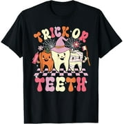 SASSALILLY Funny Trick Or Teeth Halloween Dental Hygienist Or Assistant T-Shirt