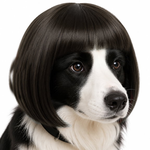 Funny Trimmable Dog Wig with Adjustable Elastic Bands – Fits Small Medium Large Dogs & Cats for Halloween Christmas Party Cosplay