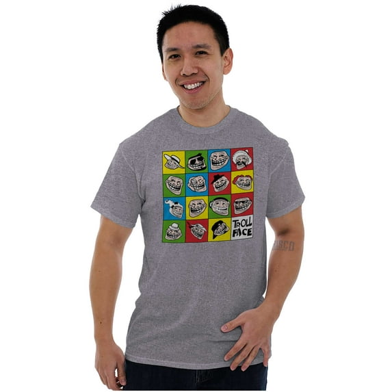 Funny Troll Face Internet Meme Unisex Plus Size Graphic Tee Brisco Brands 3X