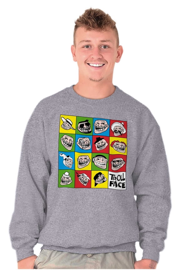 Funny Troll Face Internet Meme Unisex Plus Size Sweatshirt Brisco Brands 3X