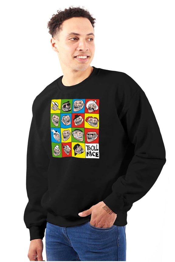 Funny Troll Face Internet Meme Unisex Plus Size Sweatshirt Brisco Brands 3X