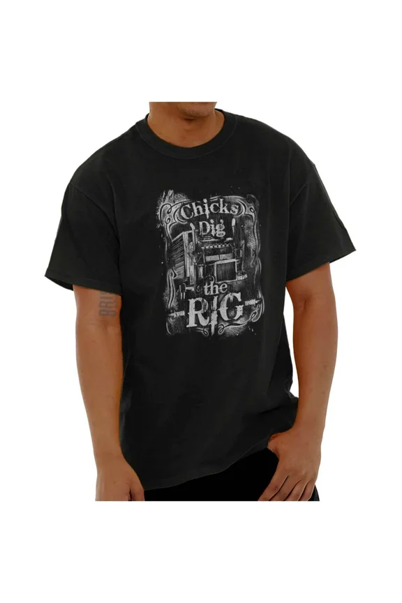 Funny Truck Driver Gifts Semi Rig Trucker Big Rig Highway Unisex T-Shirt, up to Size 5XL