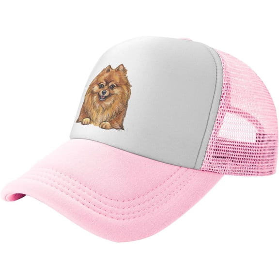 Funny Trucker Hats Dog Mom Snapback Cap for Women's Snapback Hats Pomeranian Hat