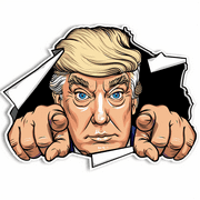 Funny Trump Looking Through Wall Car Sticker   Bold Political Decal for Cars, Trucks, Windows, Laptops   Durable, Waterproof, UV-Resistant Vinyl for Republicans, Conservatives, and Trump Fans