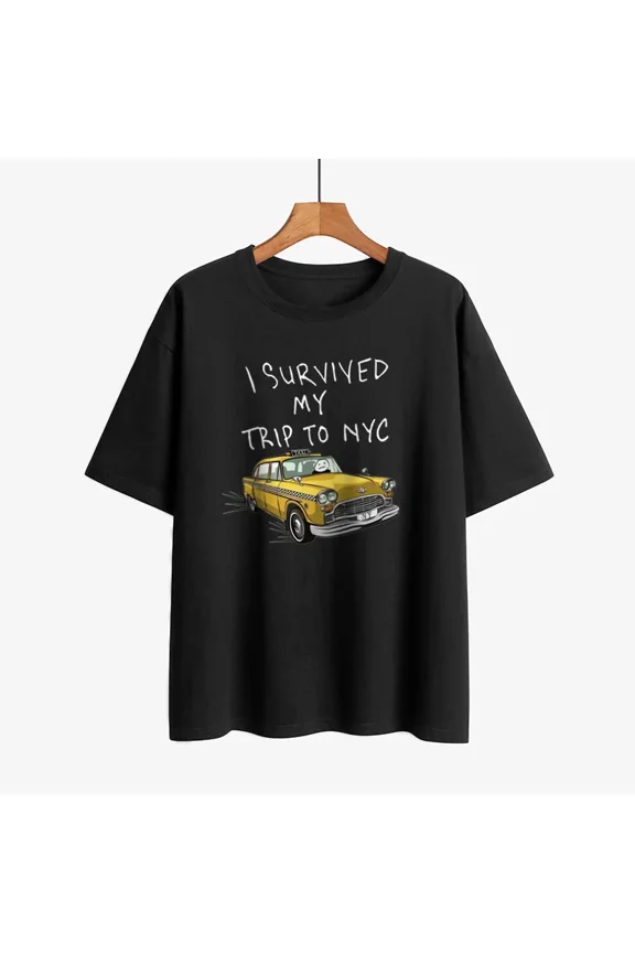 Funny Tshirt Men Women I Survived My Trip To NYC Print Tops Casual Streetwear Unisex Fashion T Shirt Tom Holland Same Style Tees