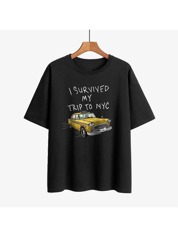 Funny Tshirt Men Women I Survived My Trip To NYC Print Tops Casual Streetwear Unisex Fashion T Shirt Tom Holland Same Style Tees
