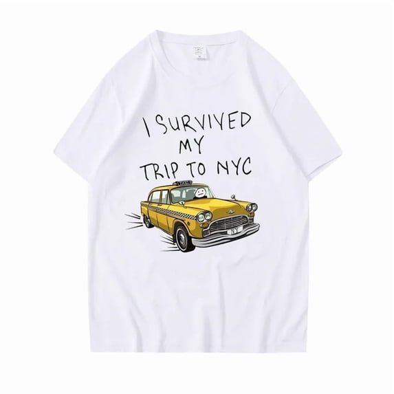 Funny Tshirt Women I Survived My Trip To NYC Print Tops Casual Streetwear Fashion T Shirt Tom Holland Same Style Tees