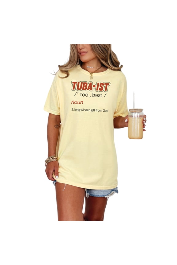 Funny Tuba Player Dictionary Style, Butter Comfort Colors T-Shirt, XL