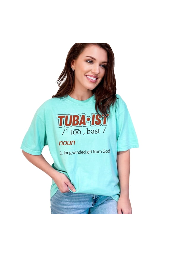 Funny Tuba Player Dictionary Style, Chalky Mint Comfort Colors T-Shirt, Medium