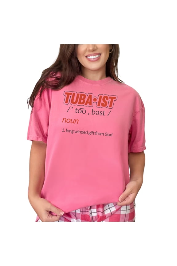 Funny Tuba Player Dictionary Style, Crunchberry Comfort Colors T-Shirt, Medium