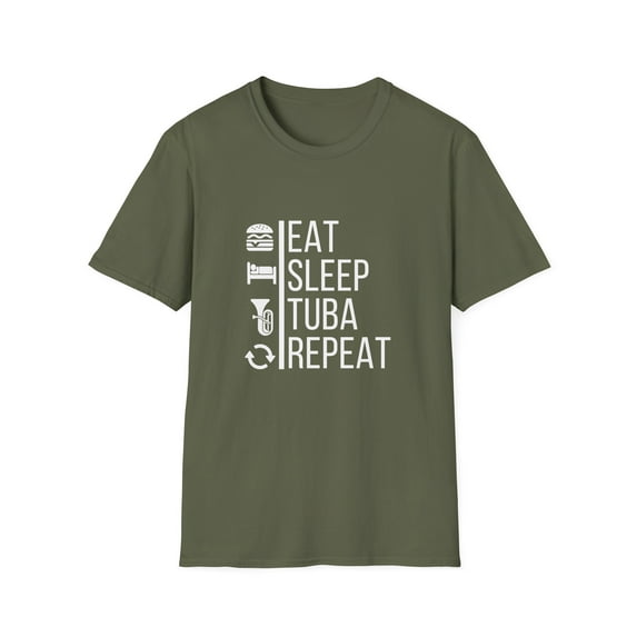 Funny Tuba Player T-Shirt Eat, Sleep, Tuba, Repeat