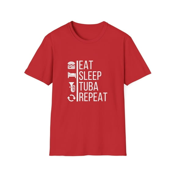 Funny Tuba Player T-Shirt Eat, Sleep, Tuba, Repeat