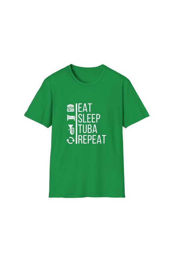 Funny Tuba Player T-Shirt Eat, Sleep, Tuba, Repeat