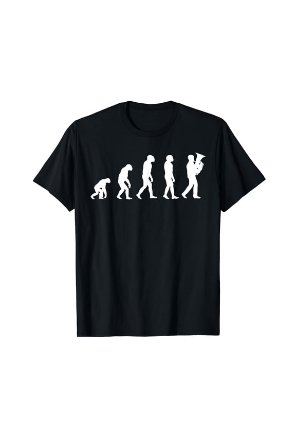 Funny Tuba Shirts Tuba Player Evolution Marching Band Tuba T-Shirt