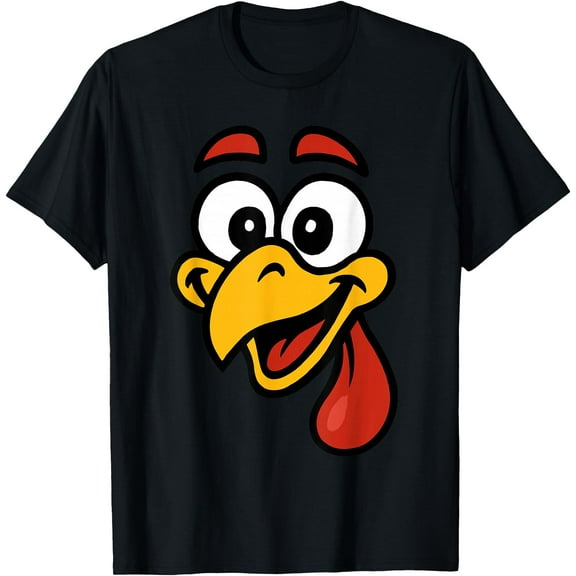 Funny Turkey Face Fall Thanksgiving Party Family Costume T-Shirt