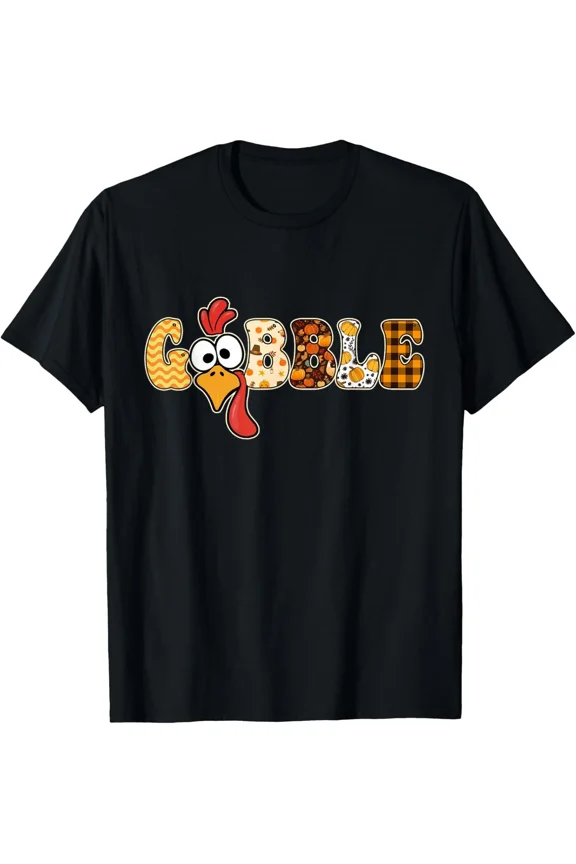 Funny Turkey Gobble Design Funny Turkey Holiday Food Humor Unisex T-Shirt, S-5XL