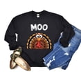 thumbnail image 1 of Funny Turkey Moo Thanksgiving Farmer Sweatshirt All Size S-5Xl, 1 of 5