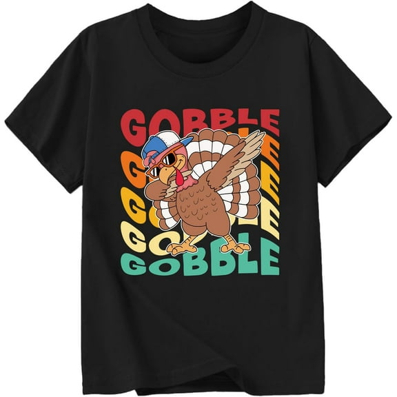 Funny Turkey Thanksgiving Shirt for Toddler Boys Kids