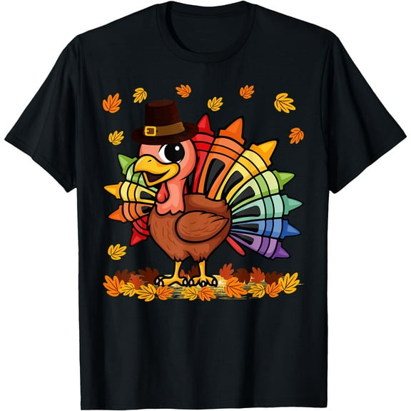 Funny Turkey Thanksgiving Turkey Tee Art Teacher Men Women T-Shirt,Top Tees,Black