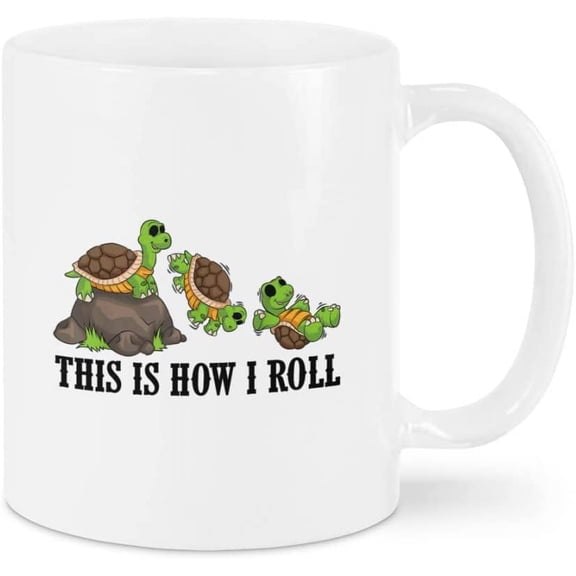 Funny Turtle Coffee Mug For Mom Dad Turtle Lovers From Family Friends Sea Turtle Gifts This Is I Roll Funny Rocks White Ceramic 11 15 Oz Tea Cup For Girls Women On Christmas Xmas Birthday