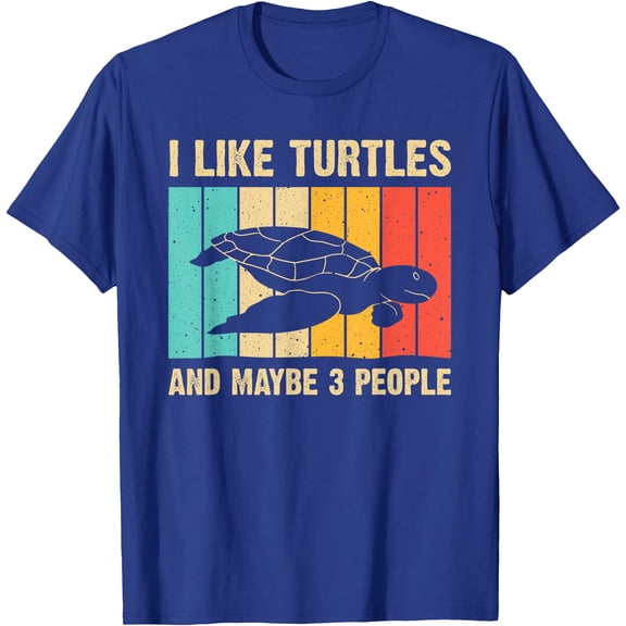 Funny Turtle Design Sea Turtle Lover Unisex T-Shirt for Men Women Kids Toddler,Royal Blue Color,Size 3XL