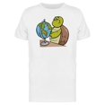 thumbnail image 1 of Funny Turtle Earth Globe Cartoon Tee Men's -Image by Shutterstock, 1 of 1
