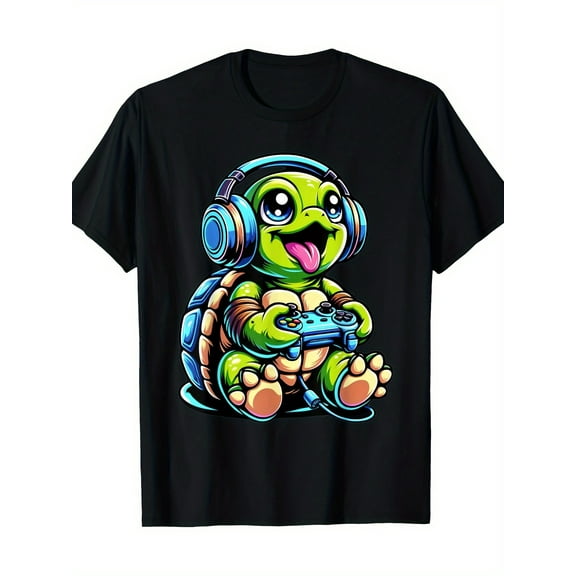 Funny Turtle Gamer Gaming Turtles Video Game 220g 100% Cotton T-Shirt