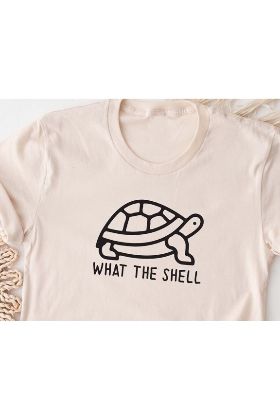 Funny Turtle Graphic TShirt What the Shell Puns Tee