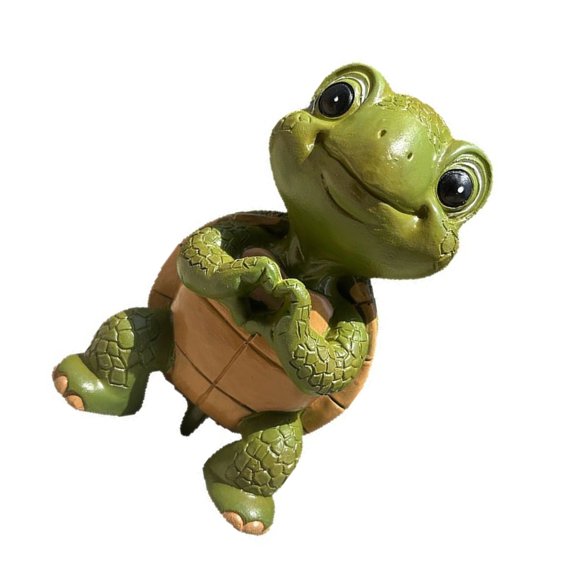 Funny Turtles Making Heart Gesture Resin Statue Cartoon Figurine Ideal For Desk Decors And Special Event