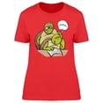 thumbnail image 1 of Funny Turtles Studying Cartoon T-Shirt Women -Image by Shutterstock, Female Medium, 1 of 2