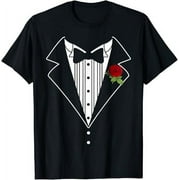 ZIBTES Funny Tuxedo shirt Wedding Shirt Fake Tux Bachelor Prom T-Shirt