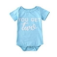 thumbnail image 1 of Funny Twins Baby Bodysuits Matching Outfit Boys Girls Rompers When You Wish You Get Two Print Cotton Short Sleeve Rompers Baby Boys Girl  one-piece  Twins Clothes, 1 of 1