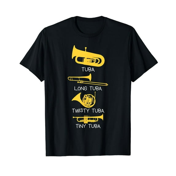 Funny Types of Tubas Player T-Shirt, Marching Band Jazz Tuba