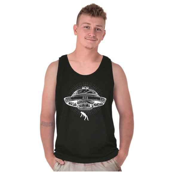 Funny UFO Alien Abduction Humor Plus Size Graphic Tank Top Brisco Brands 3X