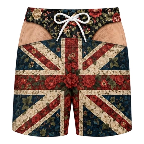 Funny US Flag 3D Legs Swim Trunks American Style Underwear Graphic Beach Shorts Gag Summer Pool Party Boardshorts