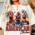 thumbnail image 1 of Funny USA Chicken T-Shirt – Patriotic Retro 4th of July Tee with American Flag Hen Graphic, 1 of 5