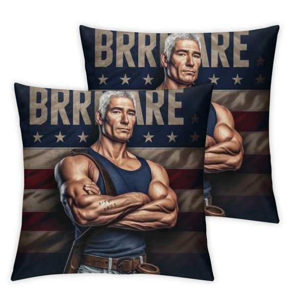 Funny USA George Washington Patriotic Right to Bear Arms Throw Pillow