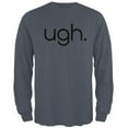 thumbnail image 1 of Funny Ugh Expression Mens Long Sleeve T Shirt Charcoal 2XL, 1 of 1